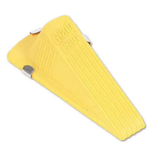 Giant Foot Magnetic Doorstop, No-Slip Rubber Wedge, 3.5w x 6.75d x 2h, Yellow