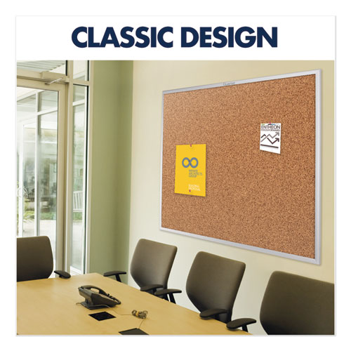 Image of Quartet® Classic Series Cork Bulletin Board, 36 X 24, Tan Surface, Silver Anodized Aluminum Frame