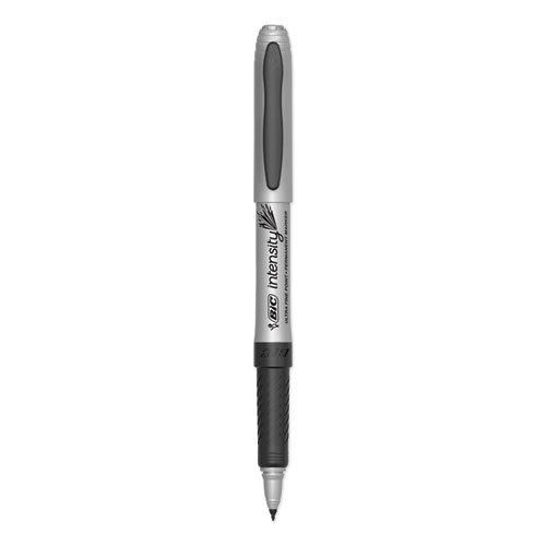 Image of Bic® Intensity Ultra Fine Tip Permanent Marker, Ultra-Fine Needle Tip, Tuxedo Black, Dozen