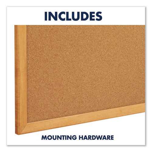 Image of Classic Series Cork Bulletin Board, 36 x 24, Natural Surface, Oak Fiberboard Frame