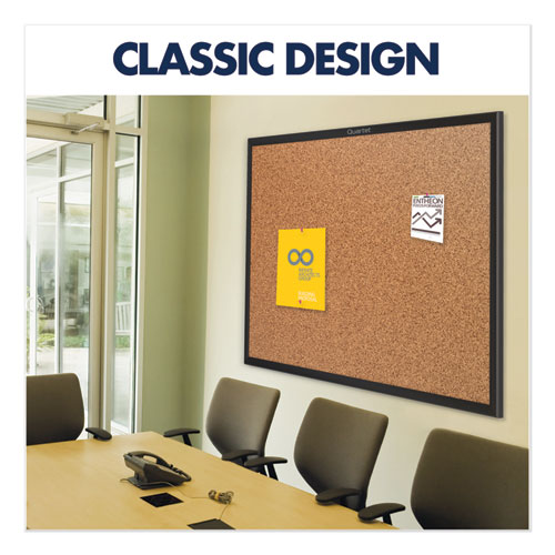 Image of Quartet® Classic Series Cork Bulletin Board, 24 X 18, Tan Surface, Black Aluminum Frame