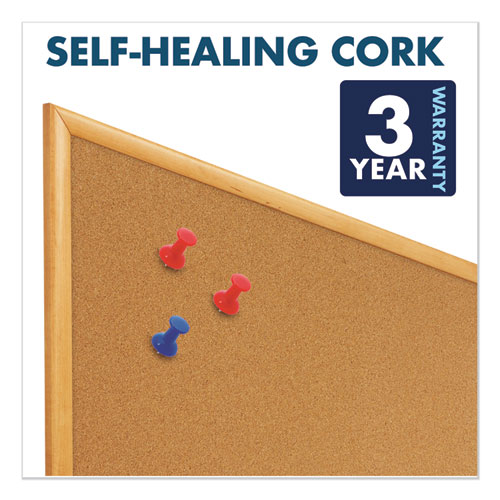 Image of Quartet® Bulletin/Dry-Erase Board, Melamine/Cork, 36 X 24, Brown/White Surface, Oak Finish Frame