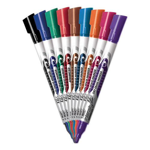 Image of Bic® Intensity Advanced Dry Erase Marker, Pocket-Style, Medium Bullet Tip, Assorted Colors, Dozen