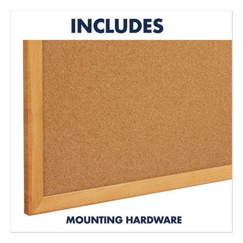 Image of Classic Series Cork Bulletin Board, 96 x 48, Natural Surface, Oak Fiberboard Frame