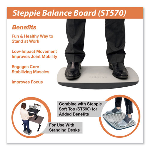 Image of Victor® Steppie Balance Board, 22.5W X 14.5D X 2.13H, Two-Tone Gray