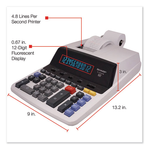 Image of EL2630PIII Two-Color Printing Calculator, Black/Red Print, 4.8 Lines/Sec