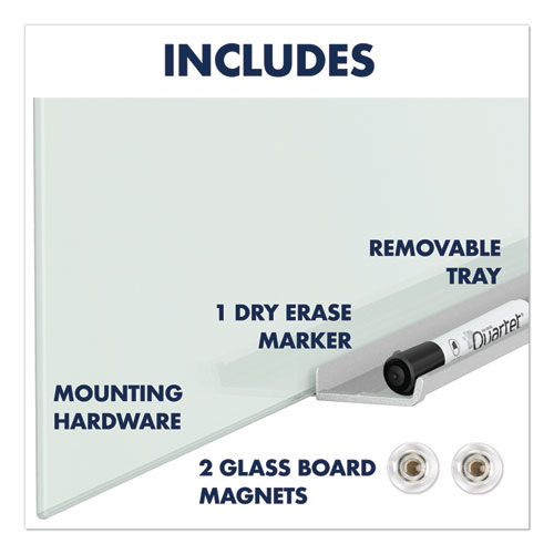 InvisaMount Magnetic Glass Marker Board, 39 x 22, White Surface
