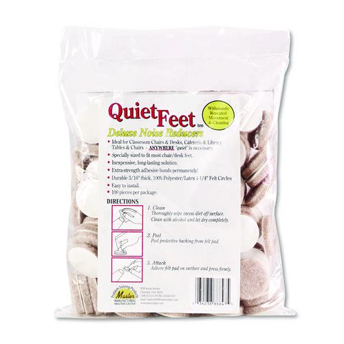 QUIET FEET DELUXE NOISE REDUCERS, 1.25" DIA, CIRCULAR, BEIGE, 100/PACK