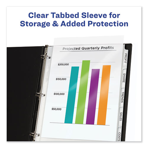 Image of Print and Apply Index Maker Clear Label Sheet Protector Dividers with White Tabs, 5-Tab, 11 x 8.5, White, 1 Set