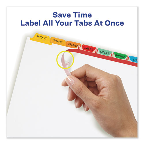 Print and Apply Index Maker Clear Label Dividers, 8 Color Tabs, Letter