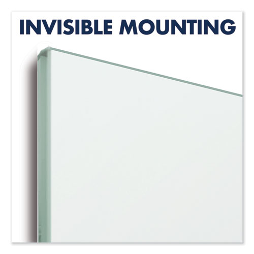 InvisaMount Magnetic Glass Marker Board, 50 x 28, White Surface