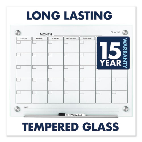 Image of Quartet® Infinity Magnetic Glass Calendar Board, One Month, 36 X 24, White Surface