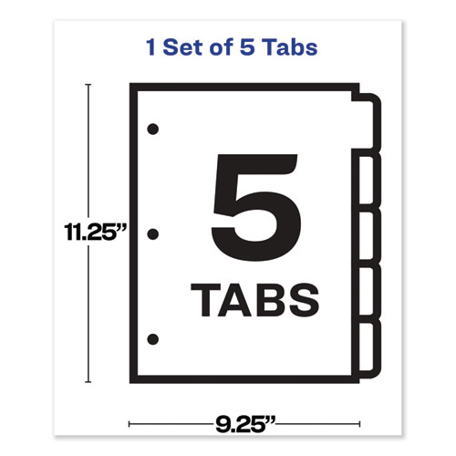 Image of Print and Apply Index Maker Clear Label Sheet Protector Dividers with White Tabs, 5-Tab, 11 x 8.5, White, 1 Set