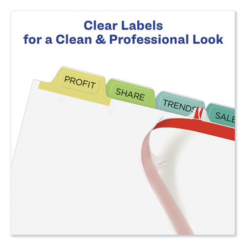 Print and Apply Index Maker Clear Label Dividers, 8 Color Tabs, Letter, 5 Sets