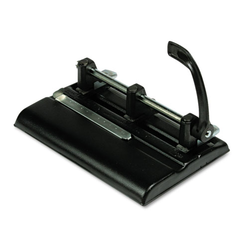 Image of Master® 40-Sheet High-Capacity Lever Action Adjustable Two- To Seven-Hole Punch, 9/32" Holes, Black