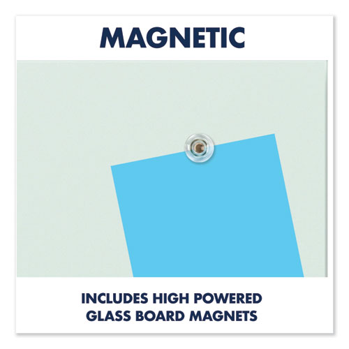 InvisaMount Magnetic Glass Marker Board, Frameless, 39" x 22", White Surface