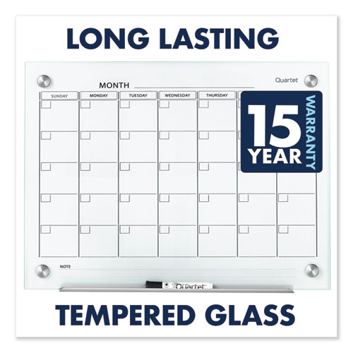 Image of Quartet® Infinity Magnetic Glass Calendar Board, One Month, 48 X 36, White Surface