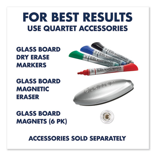 InvisaMount Magnetic Glass Marker Board, Frameless, 50" x 28", White Surface