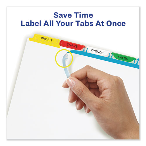 Print and Apply Index Maker Clear Label Dividers, 5 Color Tabs, Letter, 25 Sets