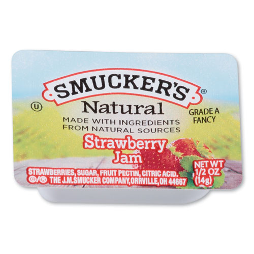 SMUCKERS 1/2 OUNCE NATURAL JAM, 0.5 OZ CONTAINER, STRAWBERRY, 200/CARTON