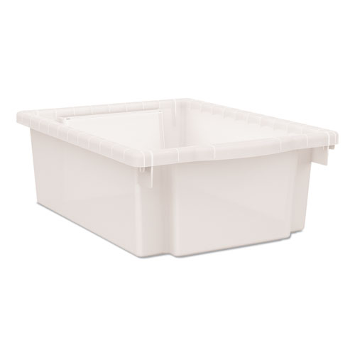 Flagship Storage Bins, 3 Sections, 12.75 x 16 x 6, Translucent White
