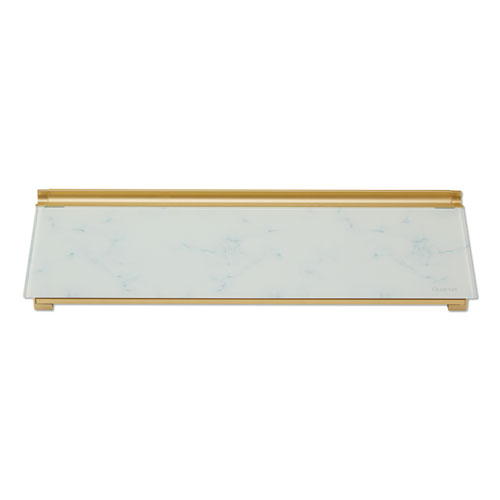 Glass Dry Erase Desktop Computer Pad, 18 x 6, Marble Surface