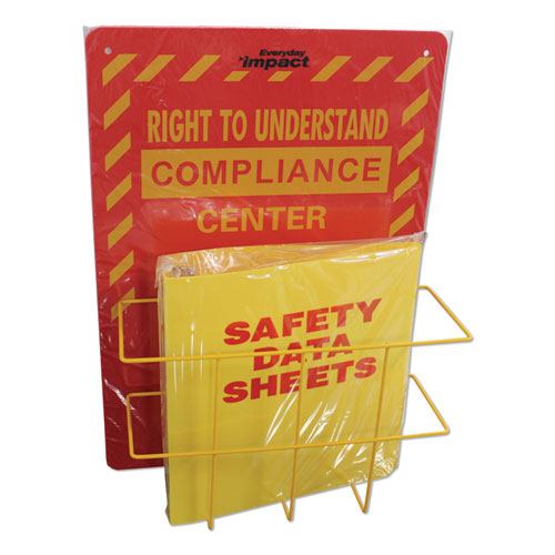 Deluxe Reversible Right-To-Know\Understand SDS Center, 14.5w x 5.2d x 21h, Red/Yellow