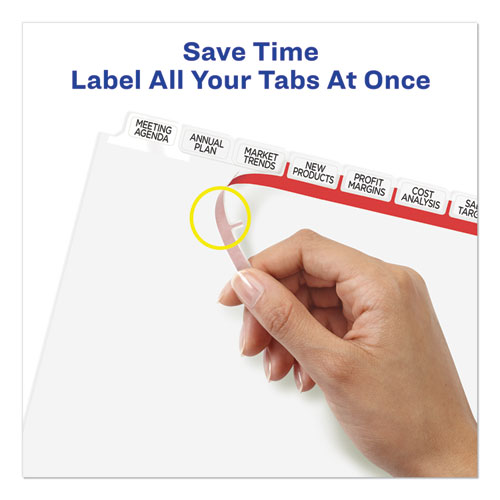 Image of Avery® Print And Apply Index Maker Clear Label Dividers, Big Tab, 8-Tab, 11 X 8.5, White, 5 Sets