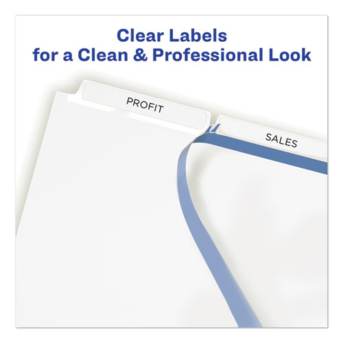 Image of Print and Apply Index Maker Clear Label Dividers, 3-Tab, White Tabs, 11 x 8.5, White, 25 Sets