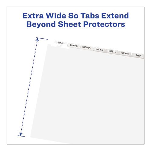 Image of Avery® Print And Apply Index Maker Clear Label Dividers, Extra Wide Tab, 8-Tab, 11.25 X 9.25, White, 1 Set