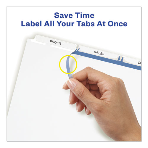 Image of Print and Apply Index Maker Clear Label Dividers, 3-Tab, White Tabs, 11 x 8.5, White, 5 Sets