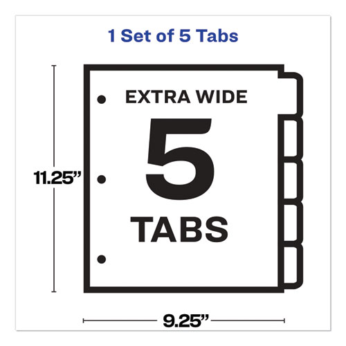 Print and Apply Index Maker Clear Label Dividers, 5 White Tabs, Letter