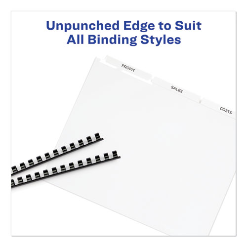 Image of Print and Apply Index Maker Clear Label Unpunched Dividers, 3-Tab, 11 x 8.5, White, 25 Sets