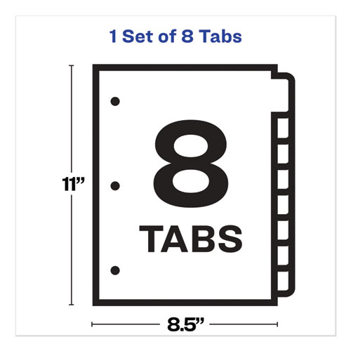 Image of Print and Apply Index Maker Clear Label Dividers, Big Tab, 8-Tab, 11 x 8.5, White, 1 Set