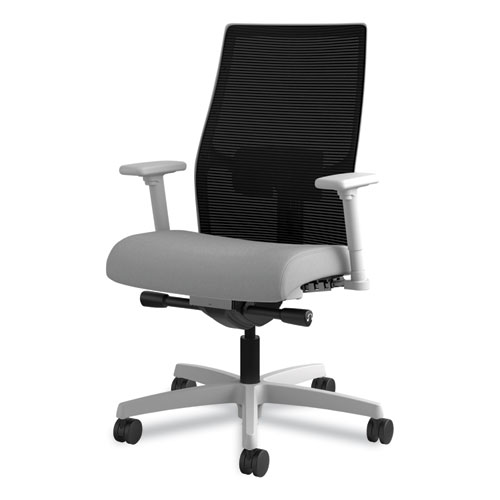 Ignition 2.0 4-Way Stretch Mid-Back Mesh Task Chair, Adjustable Lumbar Support, Frost Seat, Black Back, Titanium Base