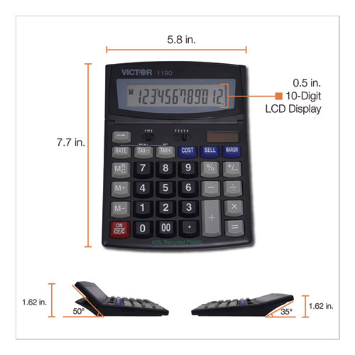 Image of Victor® 1190 Executive Desktop Calculator, 12-Digit Lcd