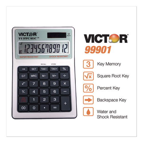 Image of Victor® Tuffcalc Desktop Calculator, 12-Digit Lcd
