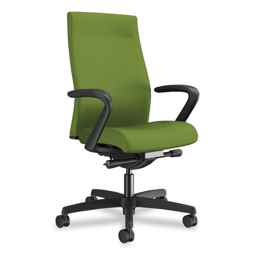 Ignition 2.0 Upholstered Mid-Back Task Chair, Supports Up to 300 lb, 17" to 22" Seat Height, Pear Seat/Back, Black Base