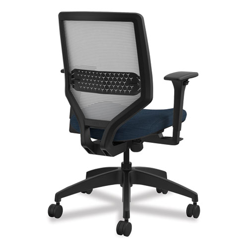 Solve Series Mesh Back Task Chair, Supports Up to 300 lb, 18" to 23" Seat Height, Midnight Seat, Fog Back, Black Base