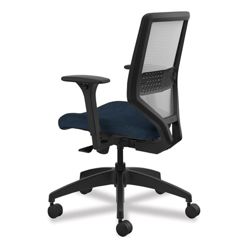 Solve Series Mesh Back Task Chair, Supports Up to 300 lb, 18" to 23" Seat Height, Midnight Seat, Fog Back, Black Base