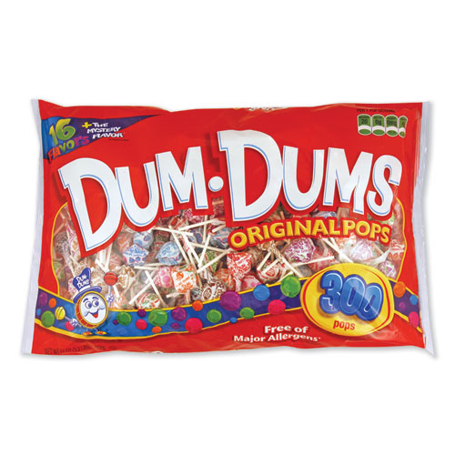 Image of Dum-Dum-Pops, Assorted Flavors, Individually Wrapped, 300/Pack