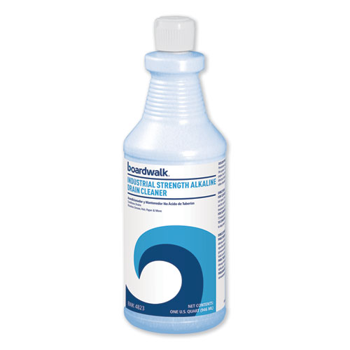 Boardwalk® Industrial Strength Alkaline Drain Cleaner, 32 oz Bottle, 12/Carton