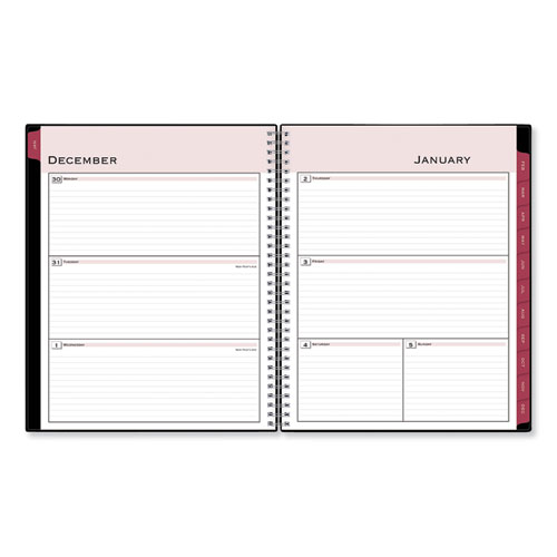 Blue Sky® Enterprise Weekly/Monthly Planner, Open Scheduling, 11 x 8.5, Black Cover, 2022