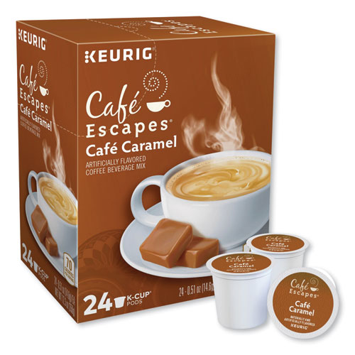 Image of Cafã© Escapes® Cafe Caramel K-Cups, 24/Box