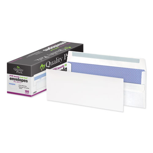 Quality Park™ Redi-Seal Envelope, #10, Commercial Flap, Redi-Seal Adhesive Closure, 4.13 x 9.5, White, 100/Box