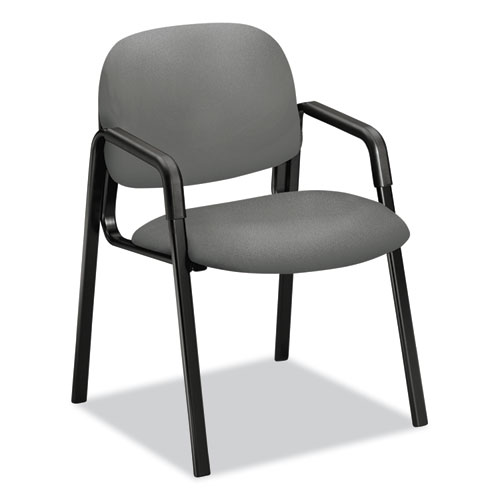 Solutions Seating 4000 Series Leg Base Guest Chair, Fabric Upholstery, 23.5" x 24.5" x 32", Frost Seat/Back, Black Base