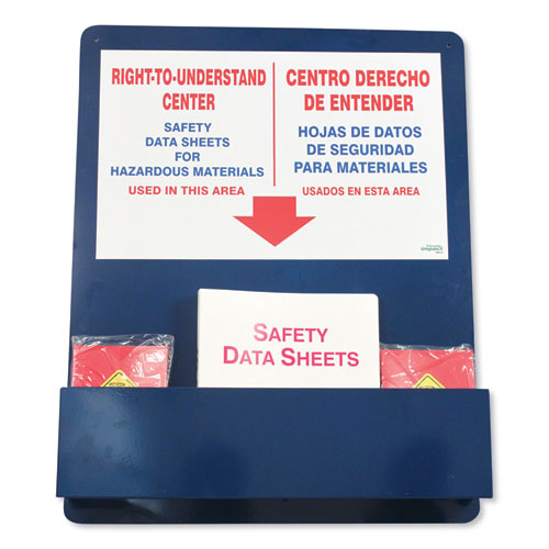 Image of Bilingual "Right-To-Understand" SDS Center, 25w x 5.2d x 30h, Blue/White/Red