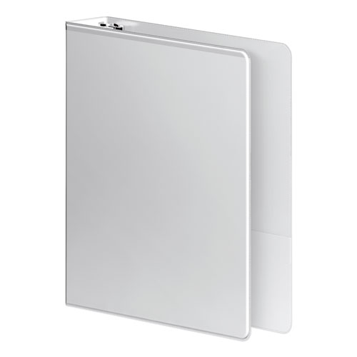 HEAVY-DUTY D-RING VIEW BINDER WITH EXTRA-DURABLE HINGE, 3 RINGS, 1.5" CAPACITY, 11 X 8.5, WHITE