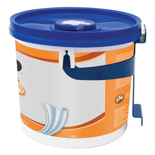 Image of FAST TOWELS Hand Cleaning Towels, 7.75 x 11, Fresh Citrus, Blue, 130/Bucket, 4 Buckets/Carton