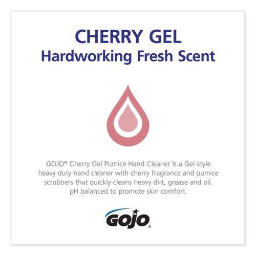 Image of Cherry Gel Pumice Hand Cleaner, Cherry Scent, 1 gal Bottle, 2/Carton